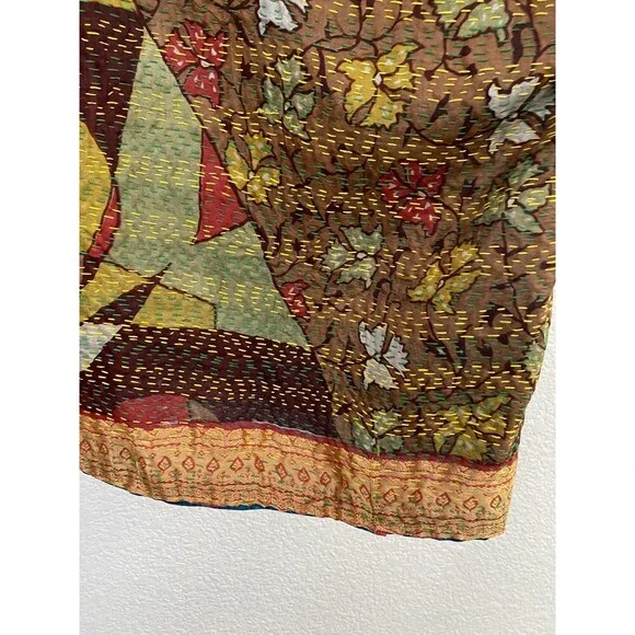 100% Silk Art Deco Embroidered Cardigan Short Sleeve - Picture 5 of 10